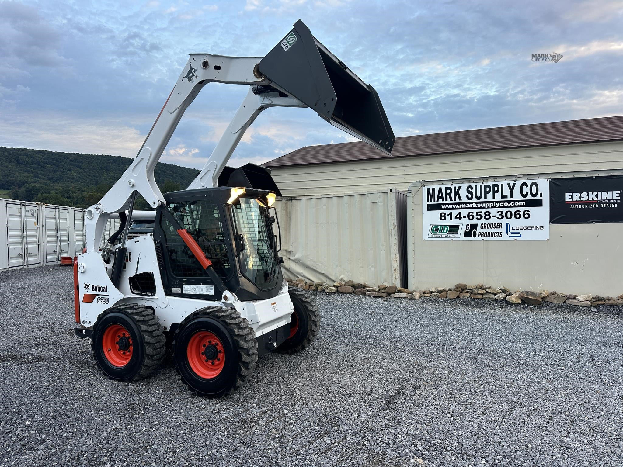 2018 Bobcat S650 skid steer with enclosed cab